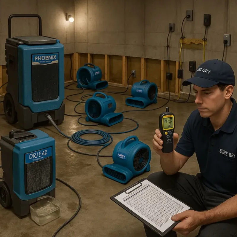 Structural Drying and Dehumidification process in Geistown, PA